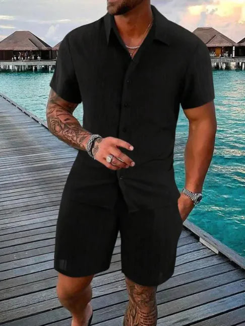 Men's Summer Comfort Shirt & Shorts Outfit